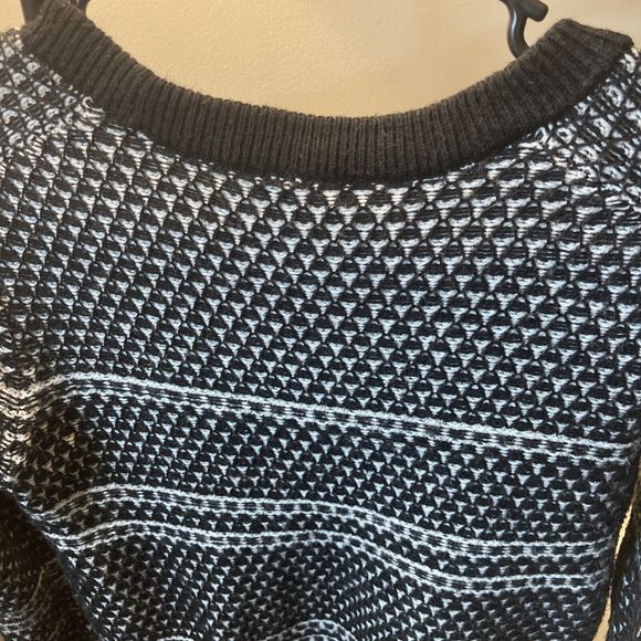 Madewell Black White Fine Knit Crew Neck Pullover Sweater Small - Picture 11 of 16
